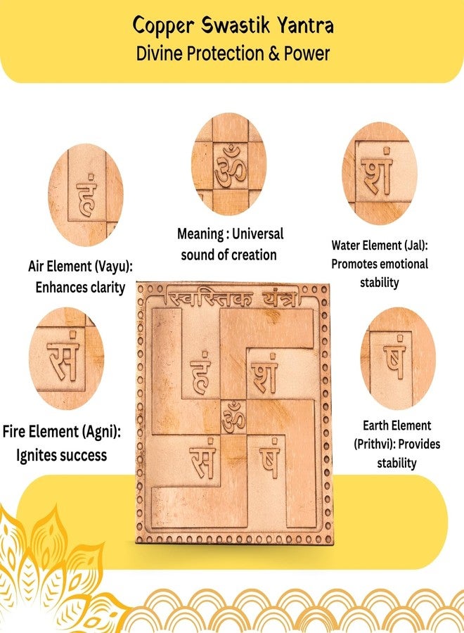 Plus Value Pure Copper Swastik Yantra for Main Door, Home, Office and Temple | Uses in Vastu Shastra, Astrology and Decor (3 Inches) - Image 3